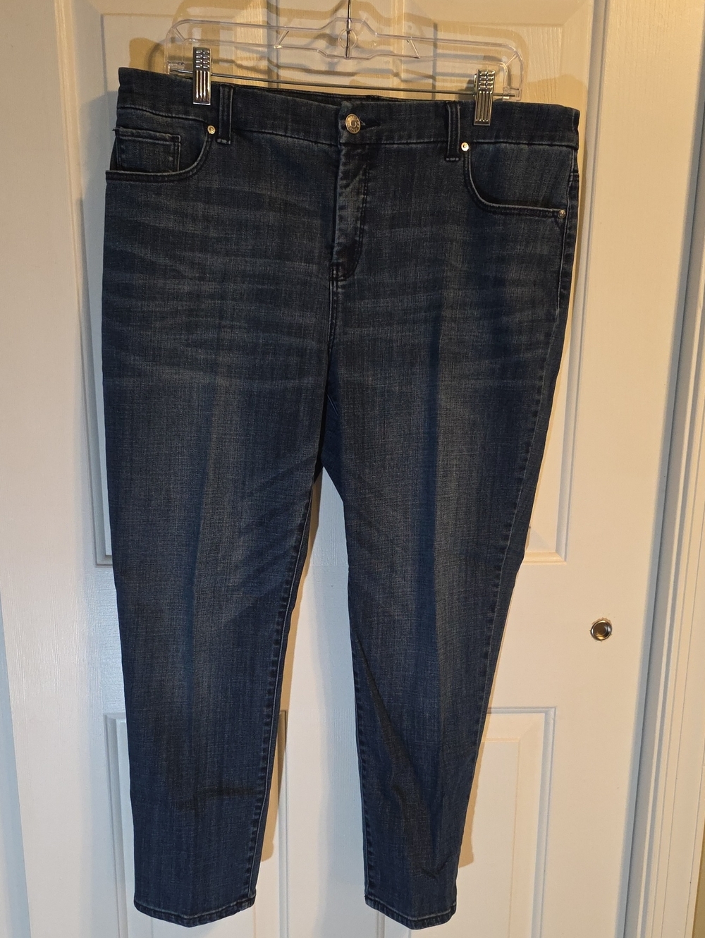 Women's Dark Indigo Cropped Stretch Jeans